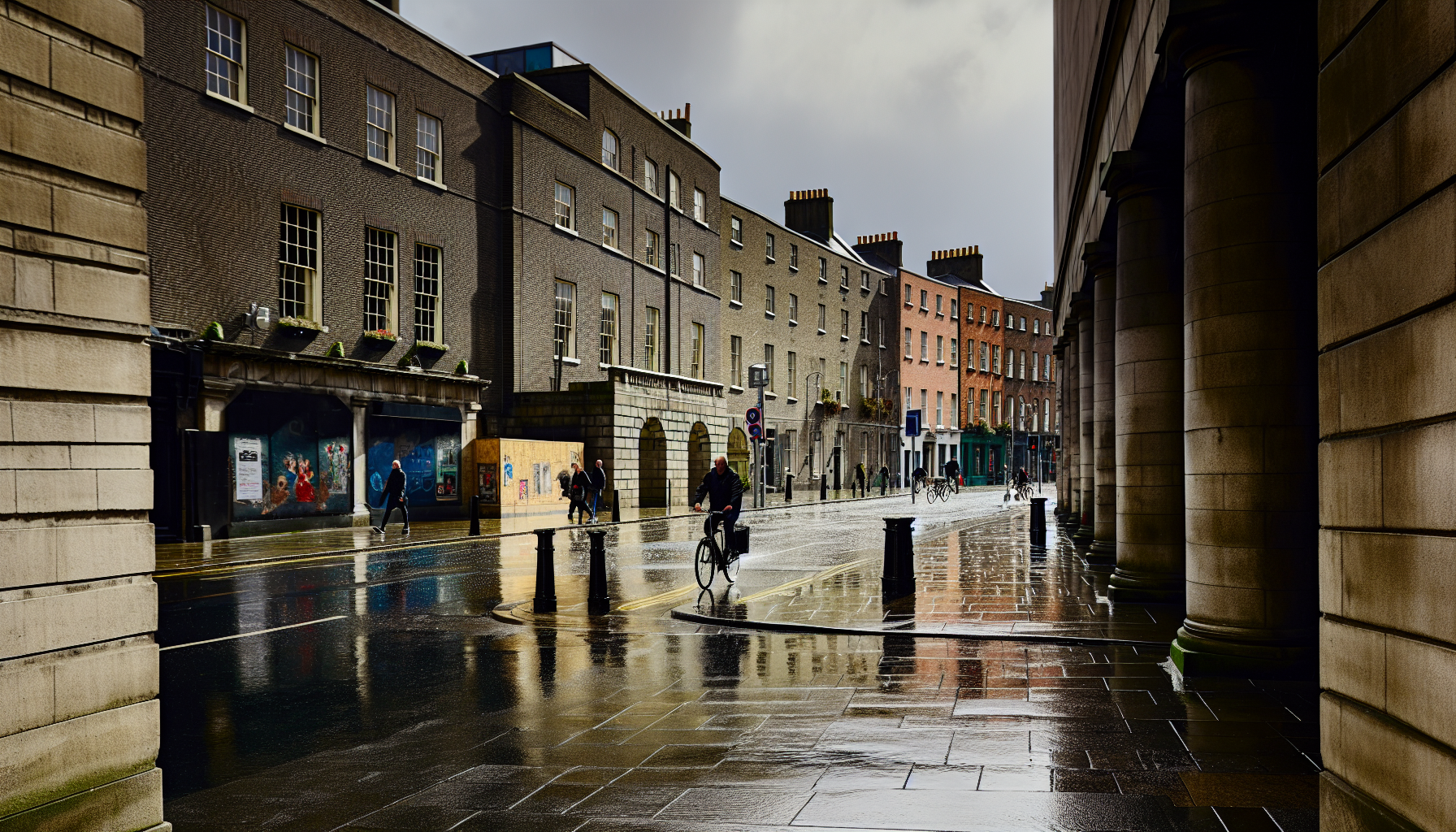 Polski student na stażu w Dublinie, widok na centrum miasta i rzekę Liffey